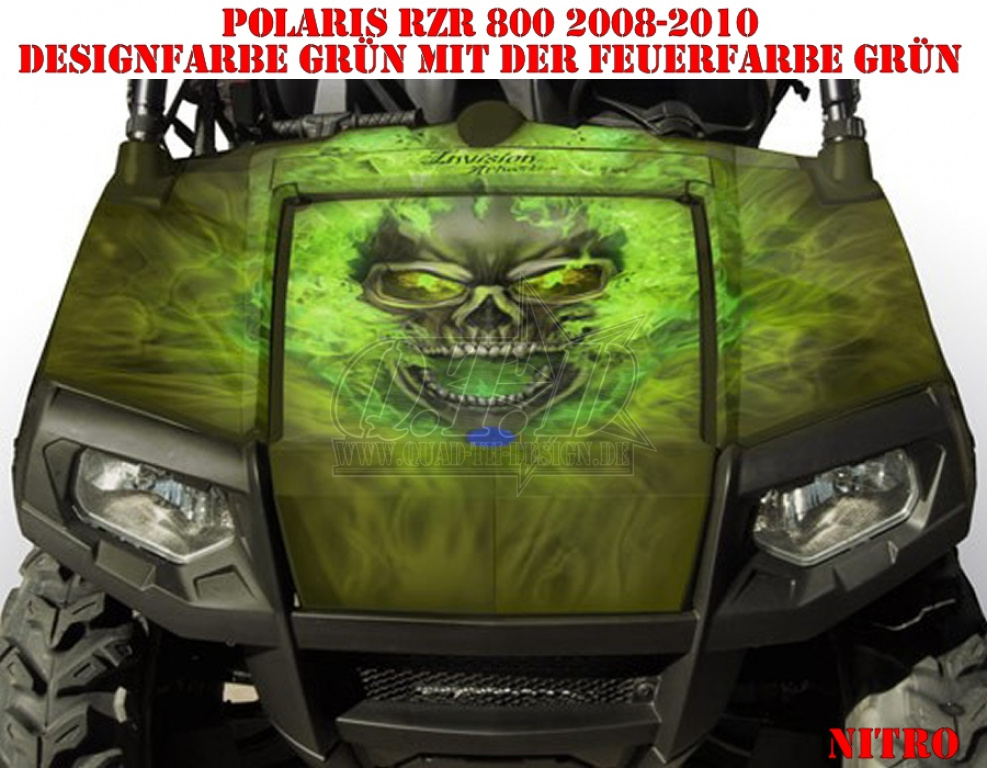 Nitro Grün, Feuerfarbe = Dekorfarbe für Polaris RZR 800/800 S - 2006-2010